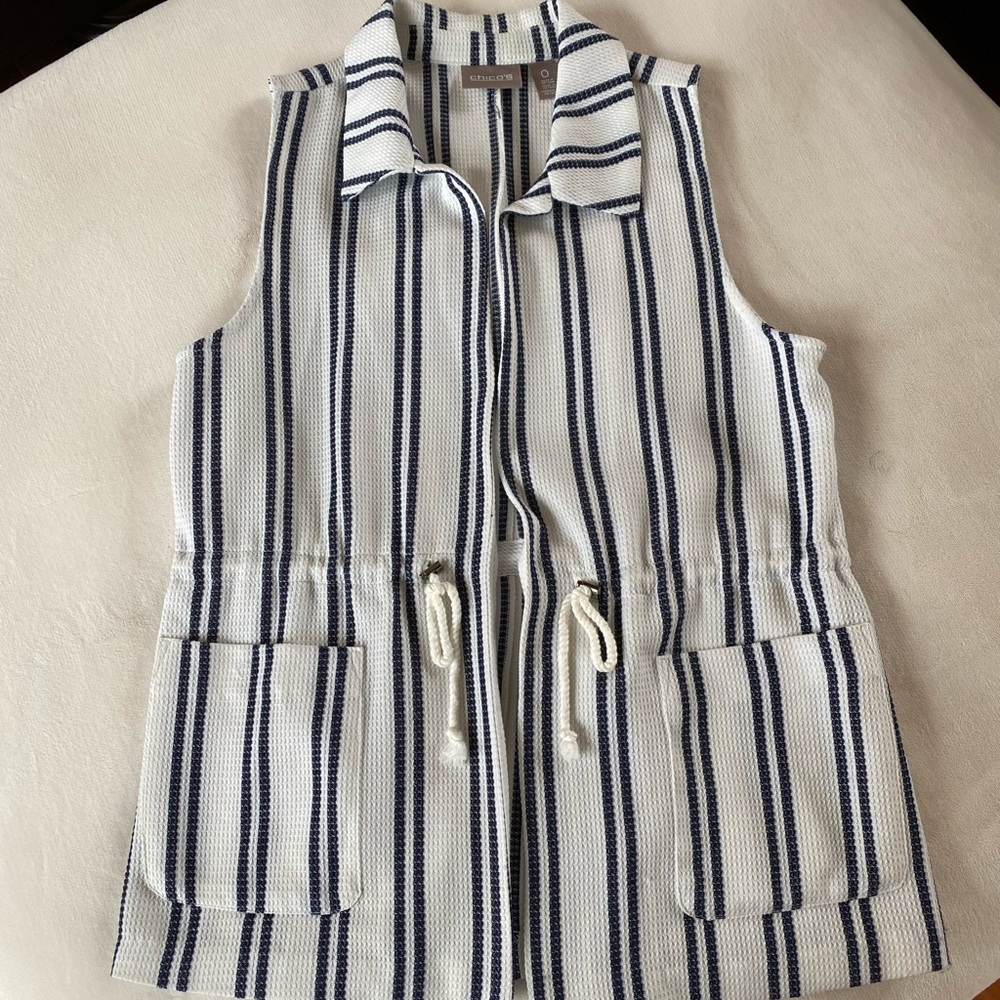 Chico's Navy and Cream vest